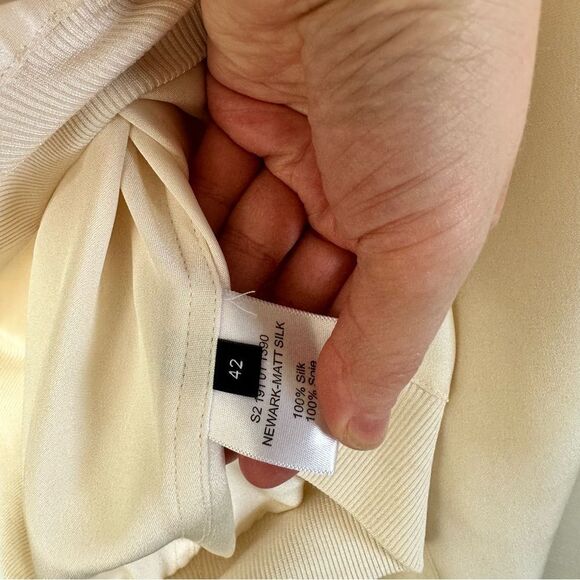 Joseph Women’s Extra Small 100% Silk Zip Up Cream Jacket - Picture 10 of 12